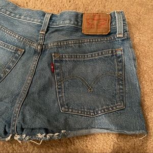 Blue Levi’s 501 shorts